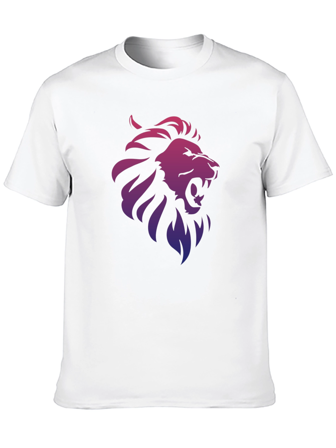 Lion Gradient Graphic Print Black T-Shirt