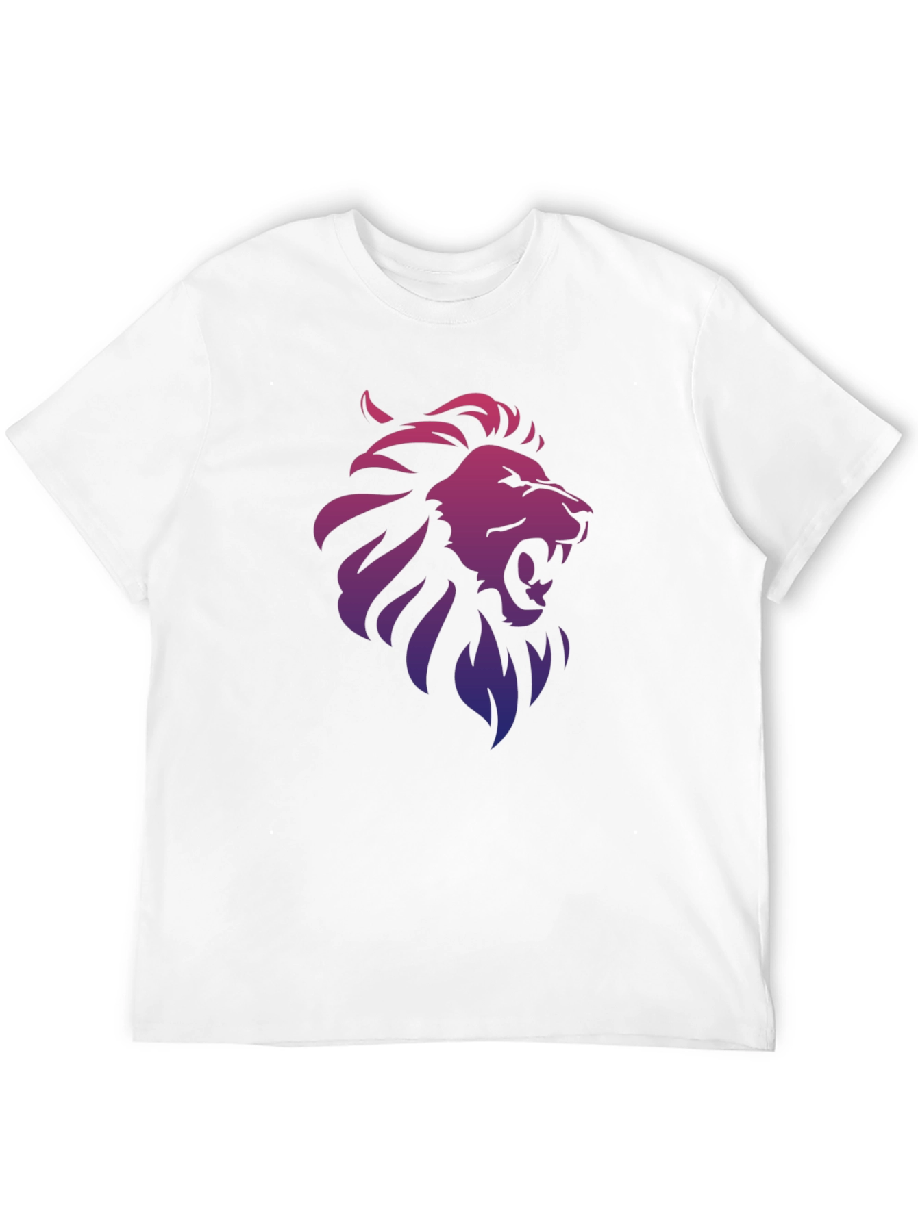 Lion Gradient Graphic Print Black T-Shirt