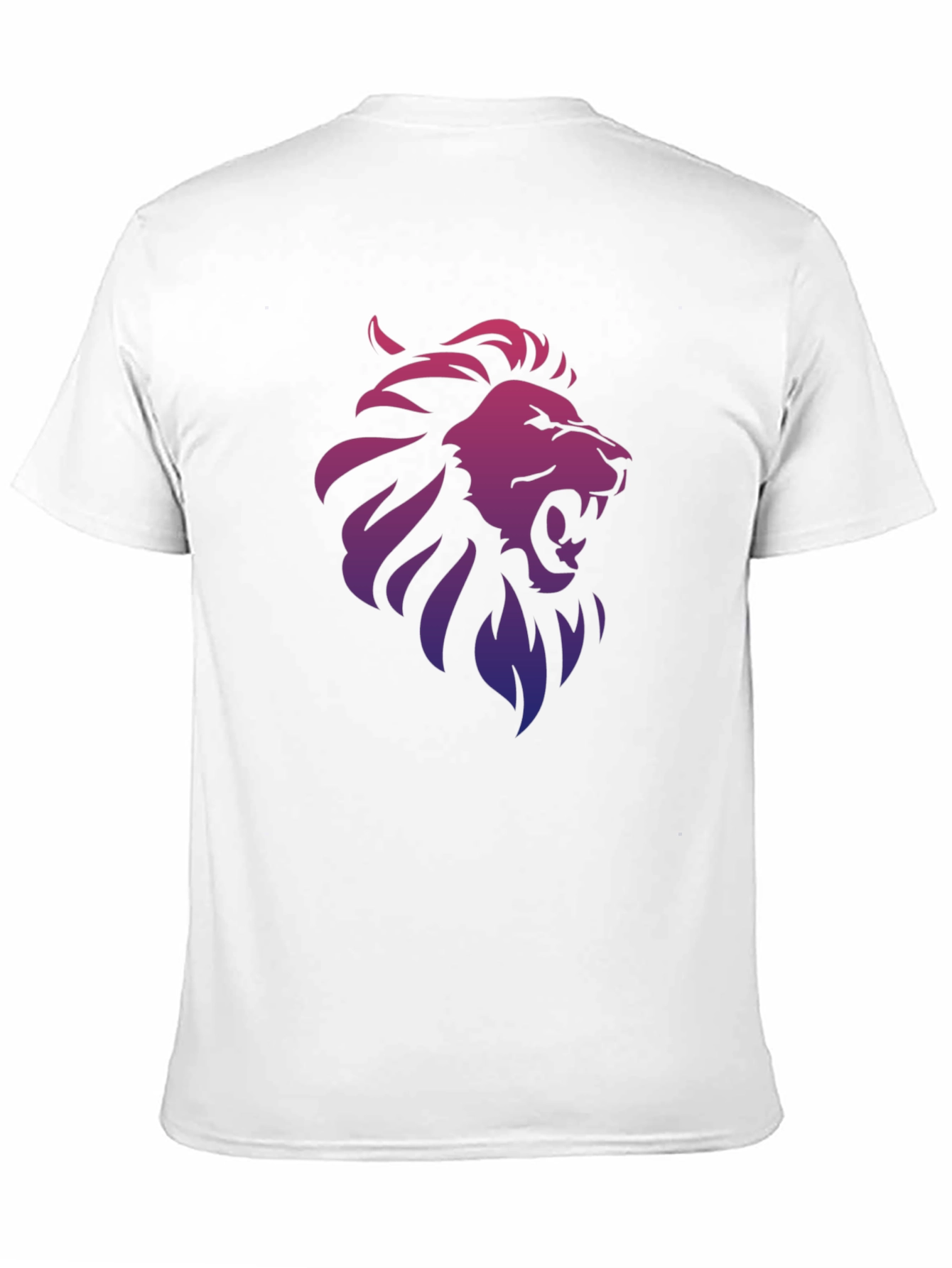 Lion Gradient Graphic Print Black T-Shirt