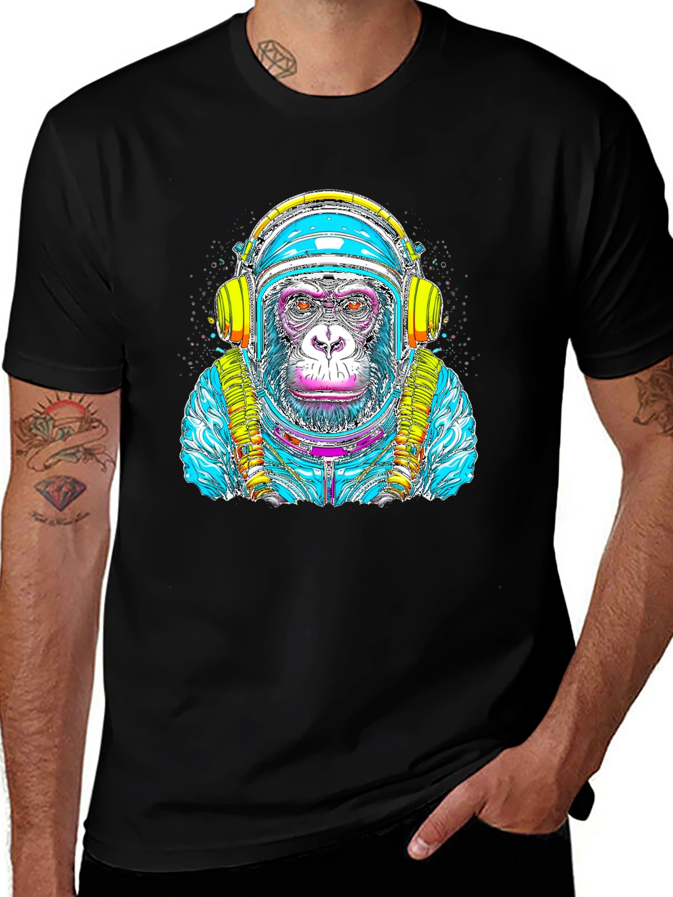Astronaut Monkey Graphic Tee - Cool Space Ape Design