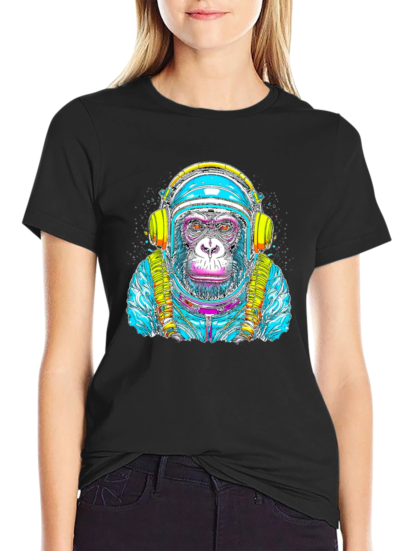 Astronaut Monkey Graphic Tee - Cool Space Ape Design