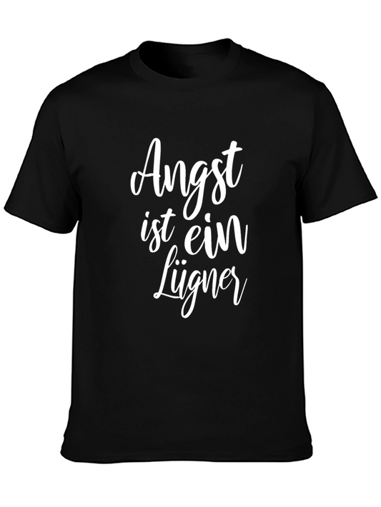 Angst Ist Ein Lugner Graphic Tee - Black Crewneck T-Shirt
