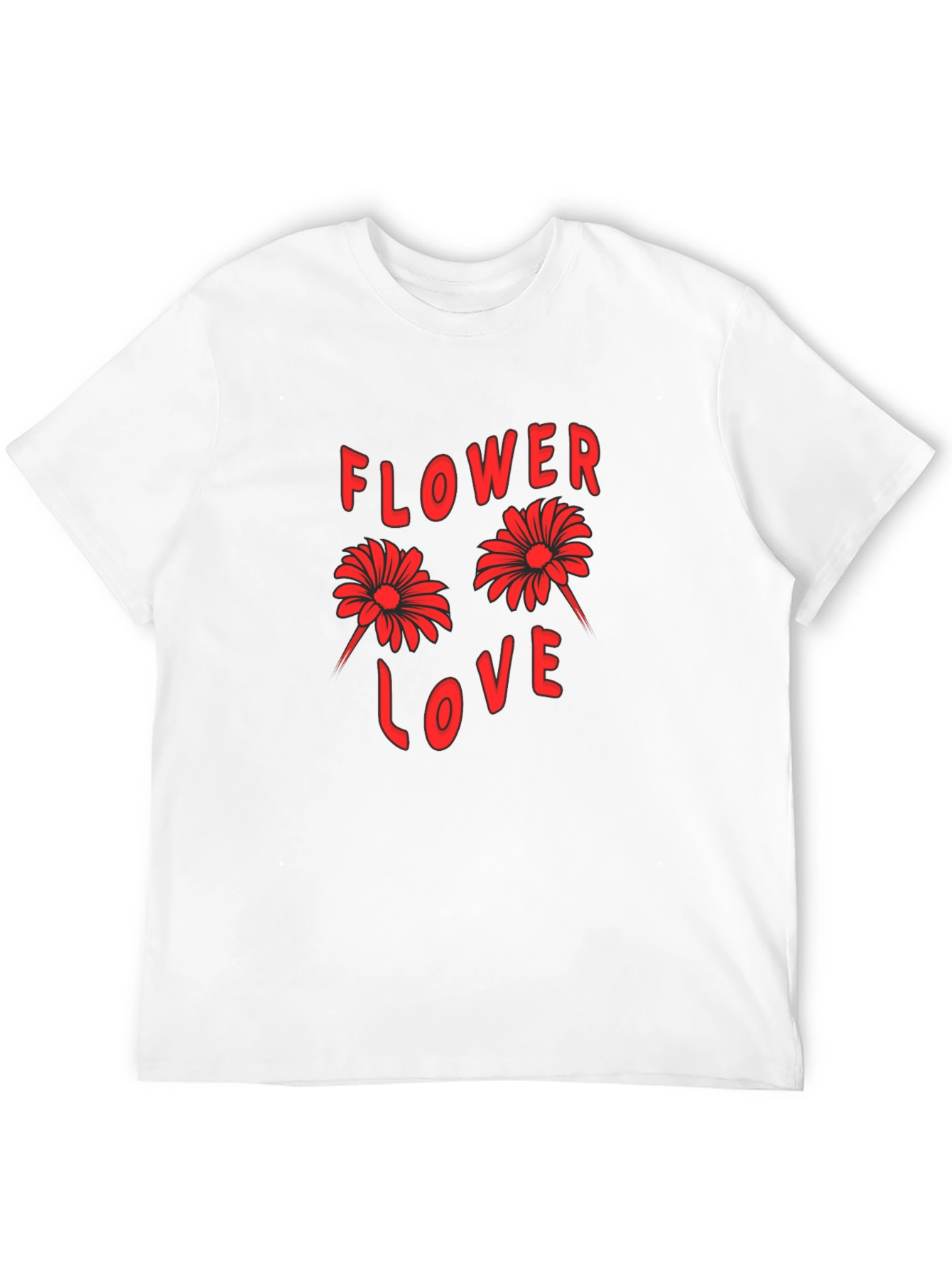 Flower Love Graphic Tee - Black