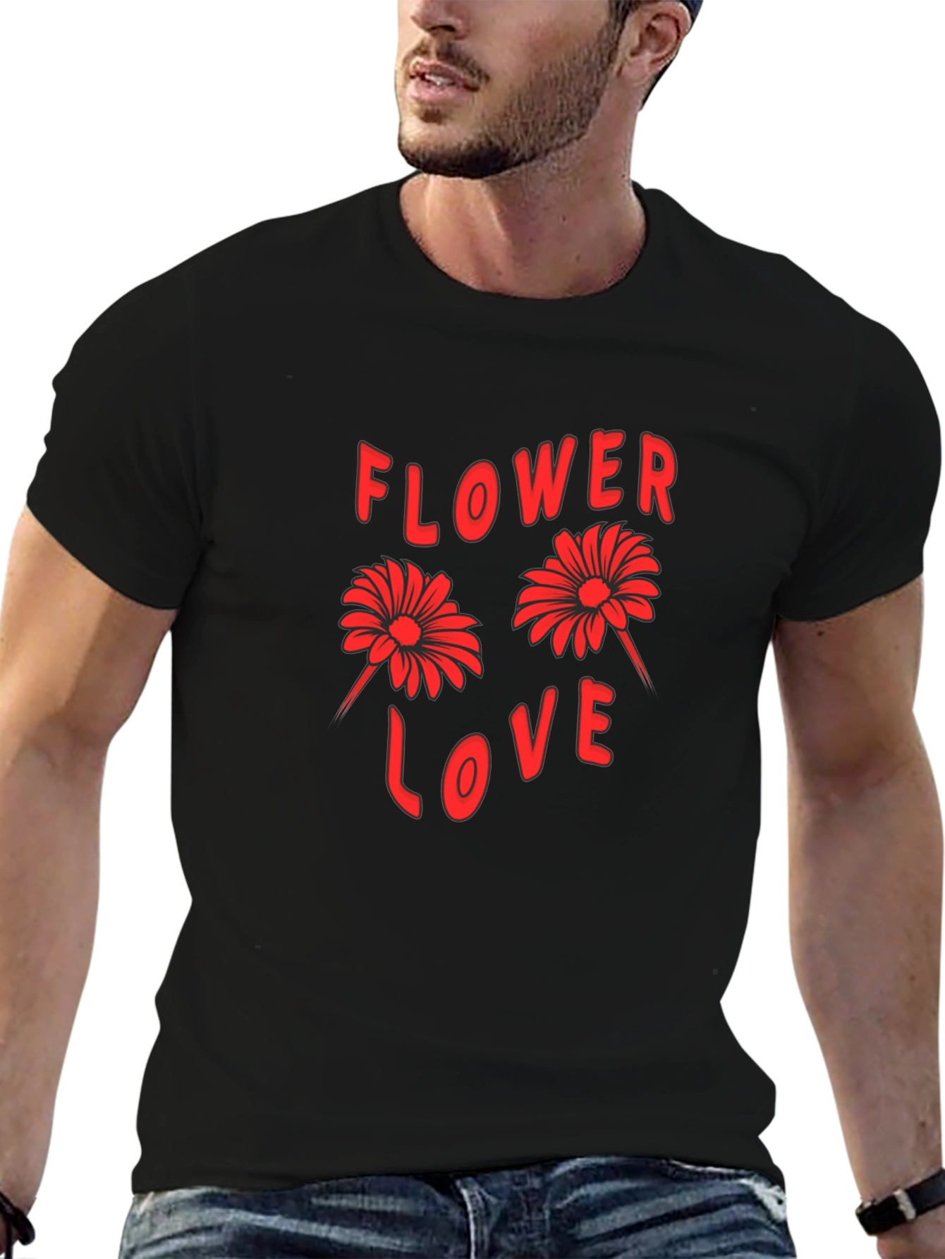Flower Love Graphic Tee - Black