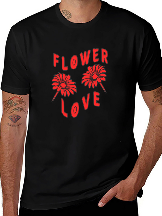 Flower Love Graphic Tee - Black