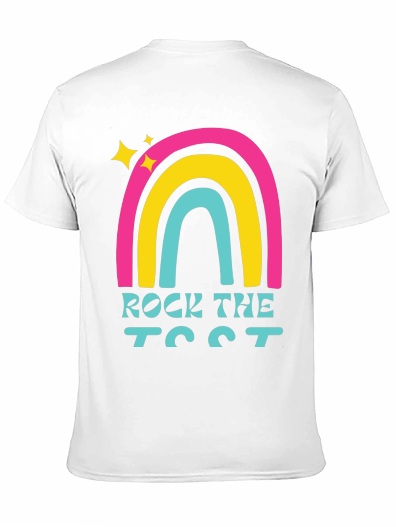 Rock the Test T-Shirt Retro Rainbow Design