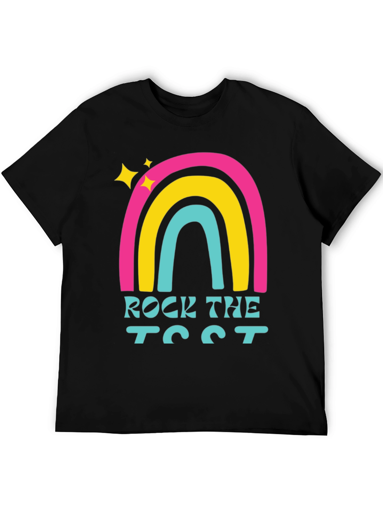 Rock the Test T-Shirt Retro Rainbow Design