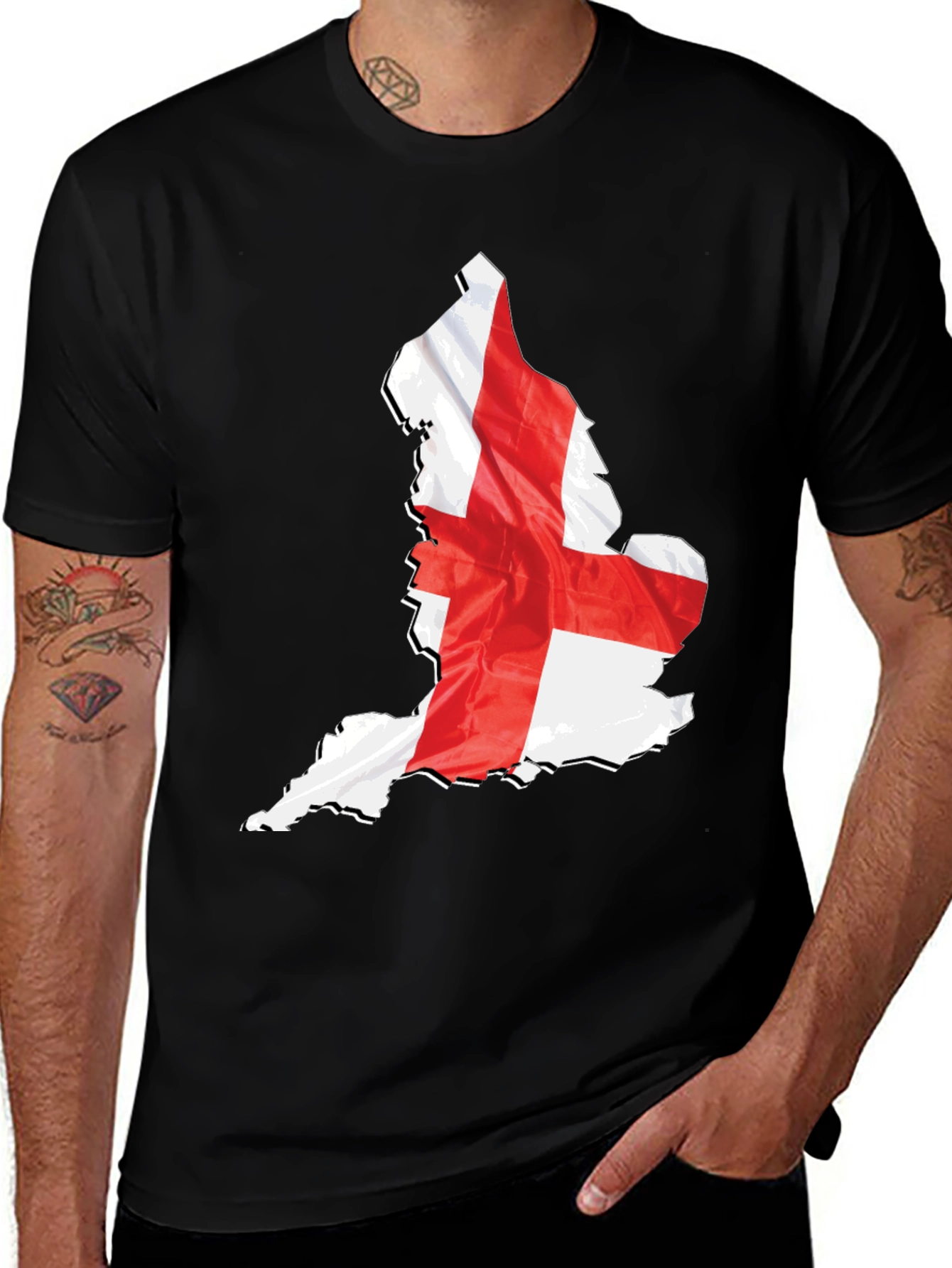 England Flag Map Graphic T-Shirt
