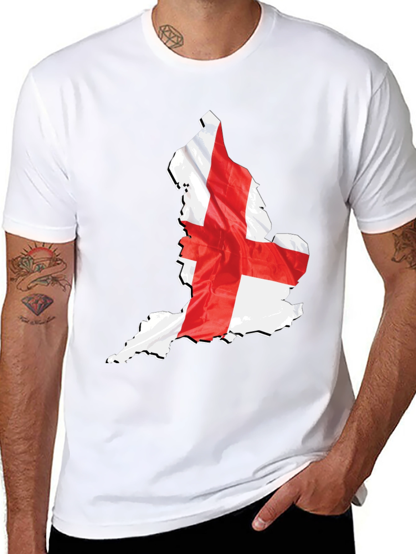 England Flag Map Graphic T-Shirt