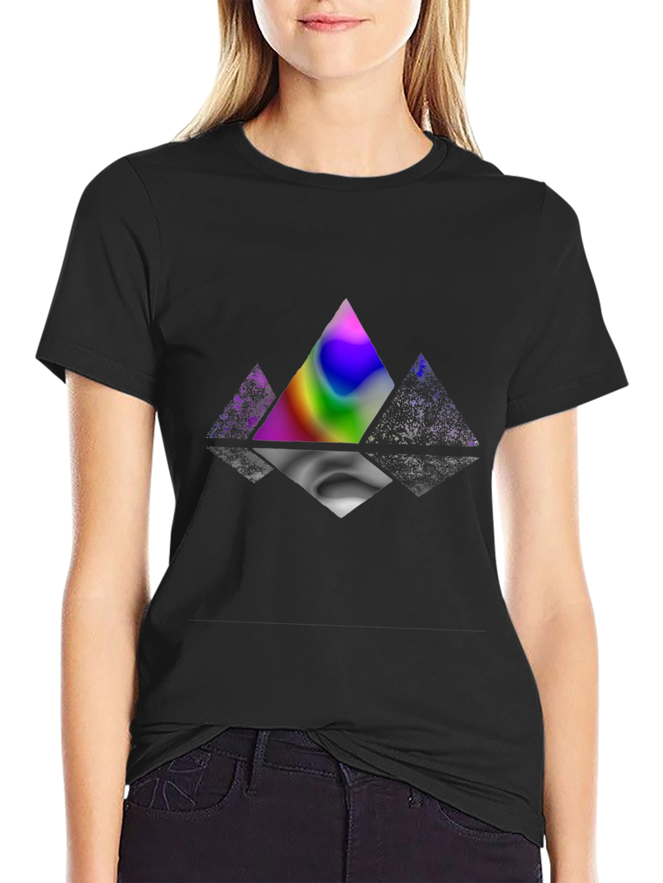 Prism Reflection Graphic T-Shirt - Modern Abstract Design