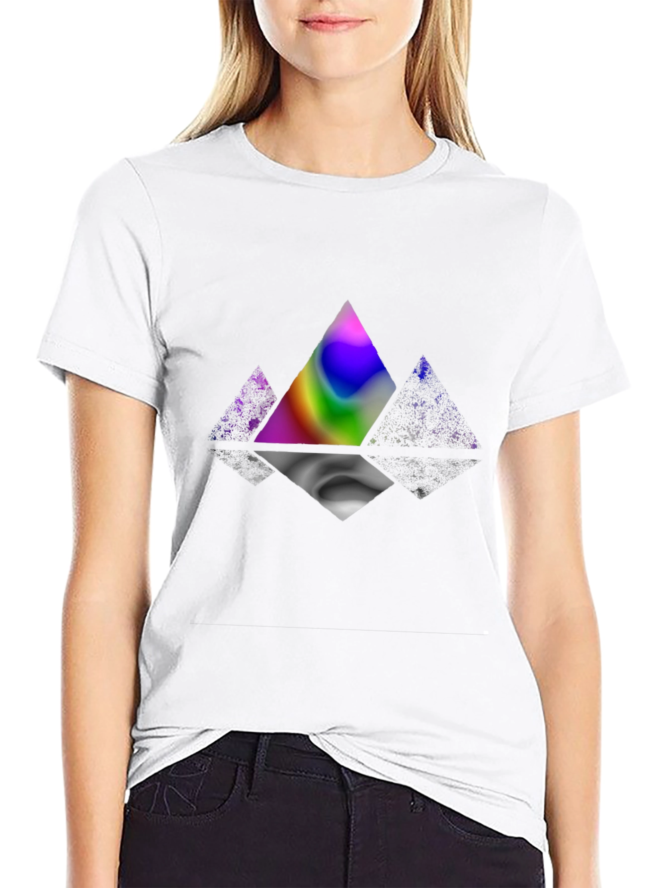 Prism Reflection Graphic T-Shirt - Modern Abstract Design