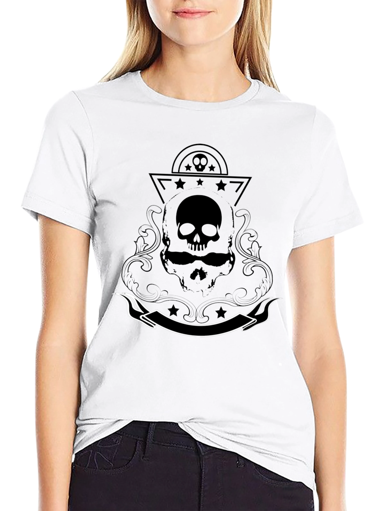 Skull & Stars Graphic T-Shirt - Edgy Streetwear