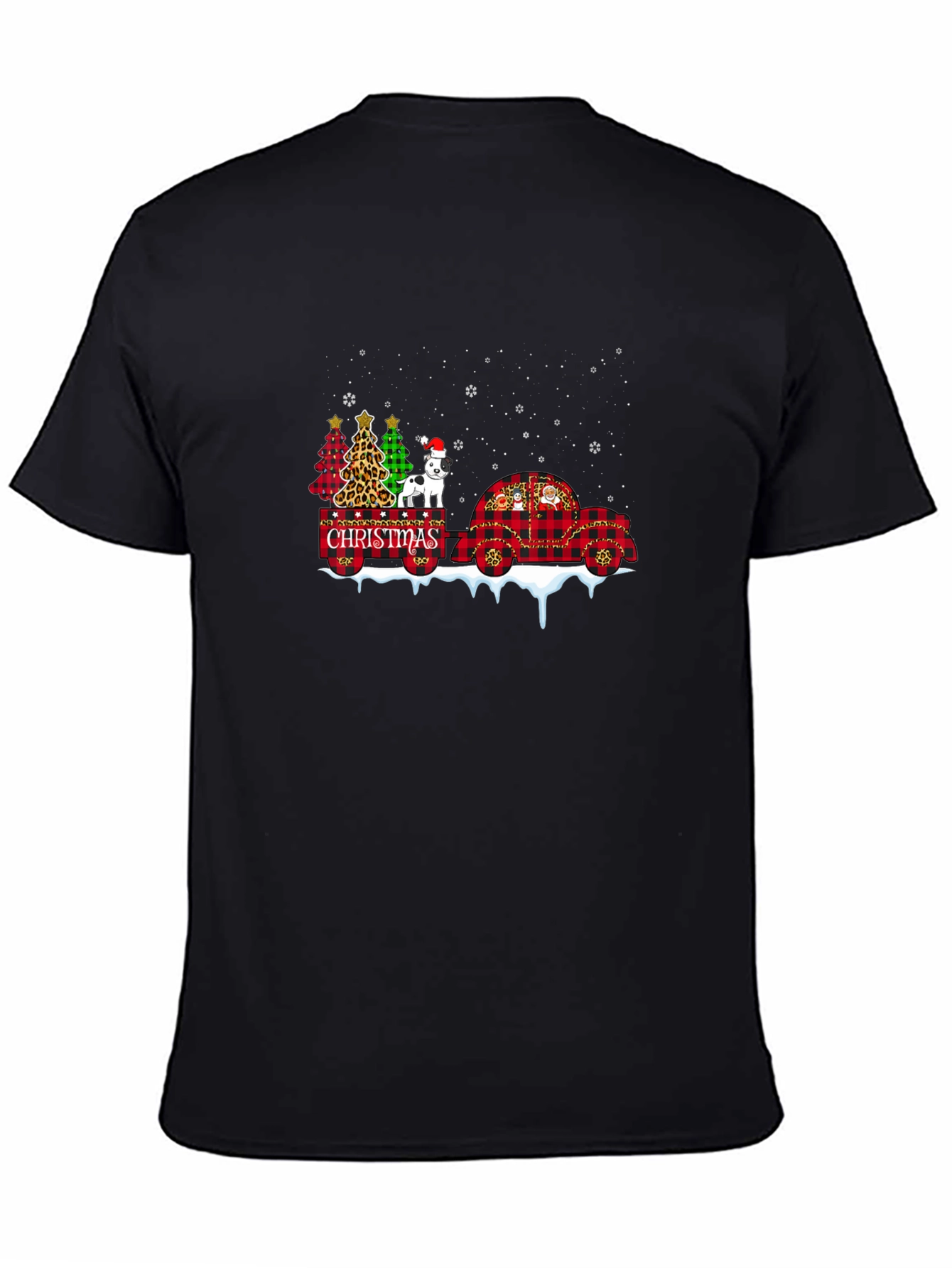 Christmas Dog & Tree Plaid Truck Tee