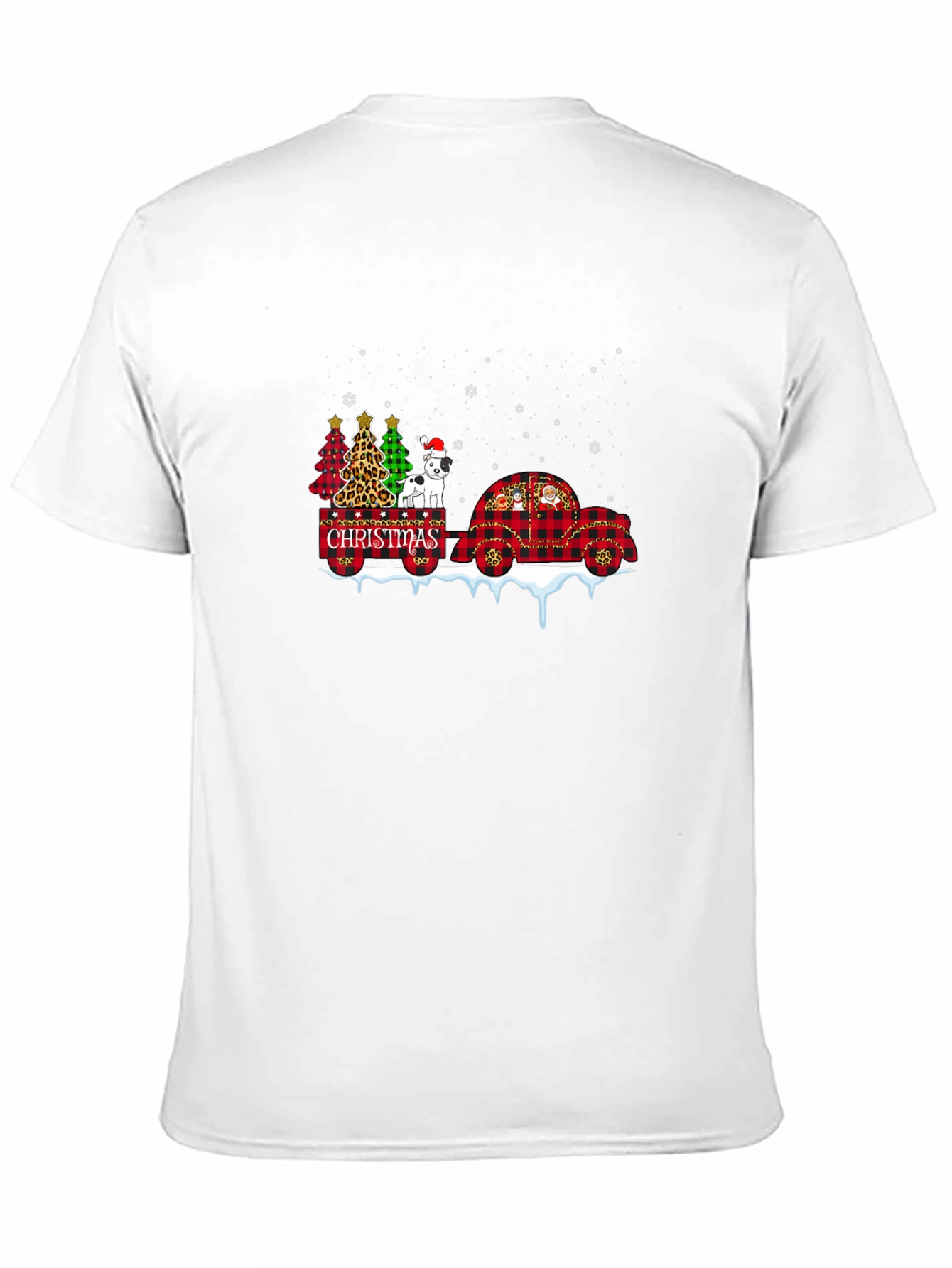 Christmas Dog & Tree Plaid Truck Tee