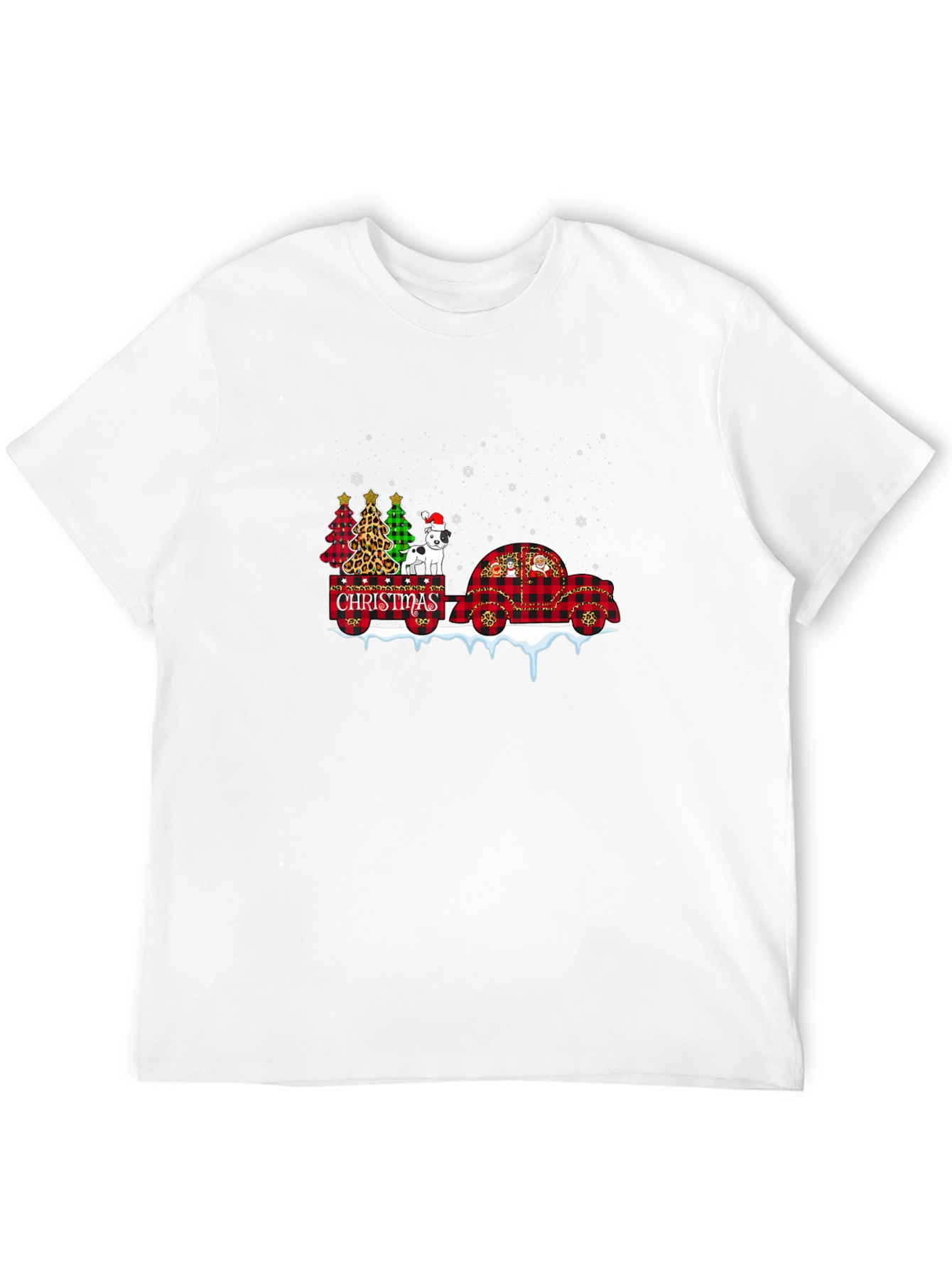 Christmas Dog & Tree Plaid Truck Tee