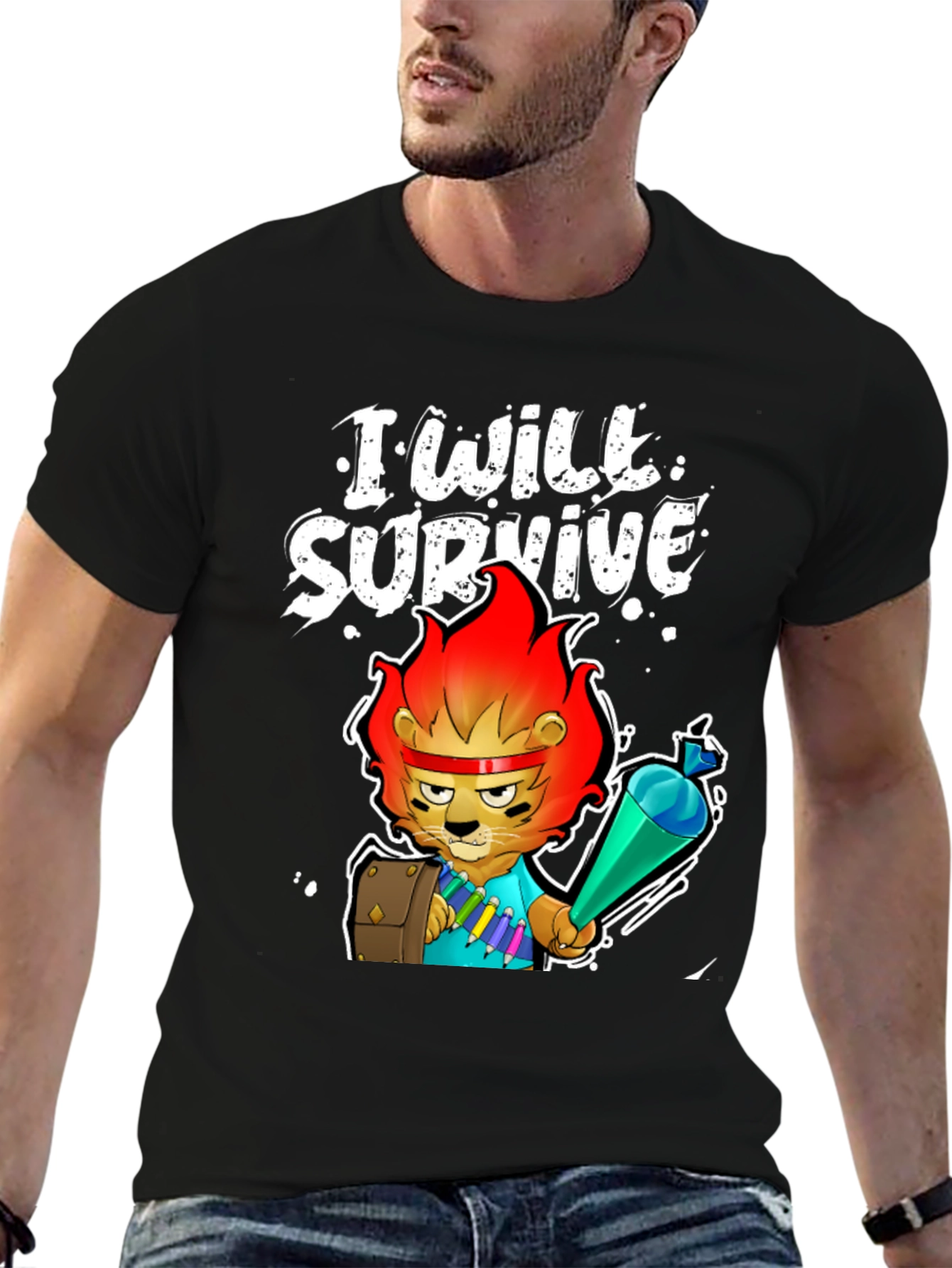 I Will Survive Lion Graphic Tee