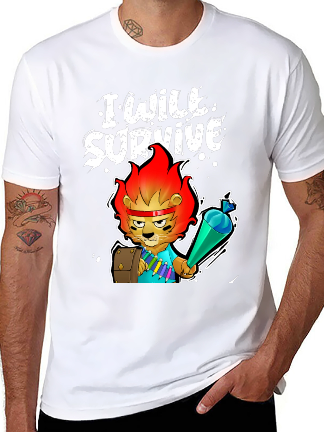I Will Survive Lion Graphic Tee