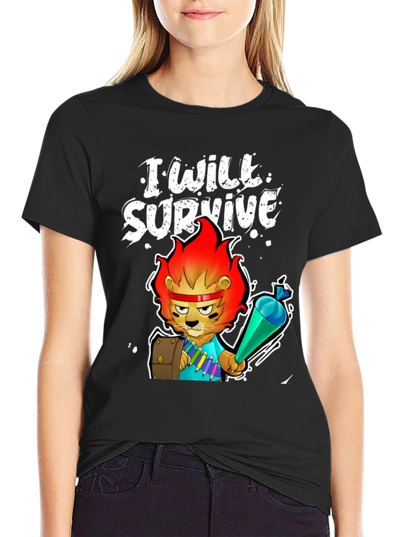 I Will Survive Lion Graphic Tee