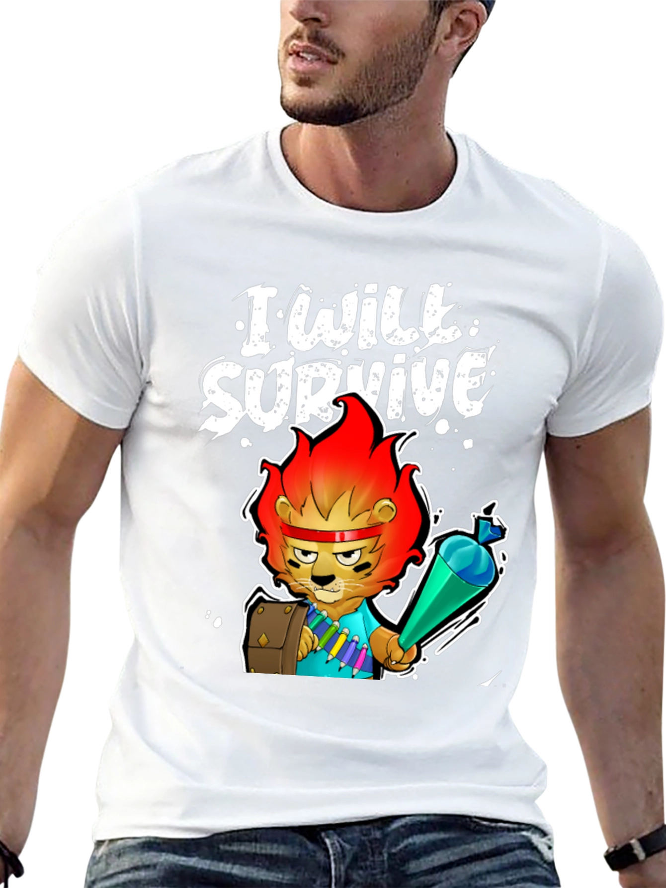 I Will Survive Lion Graphic Tee