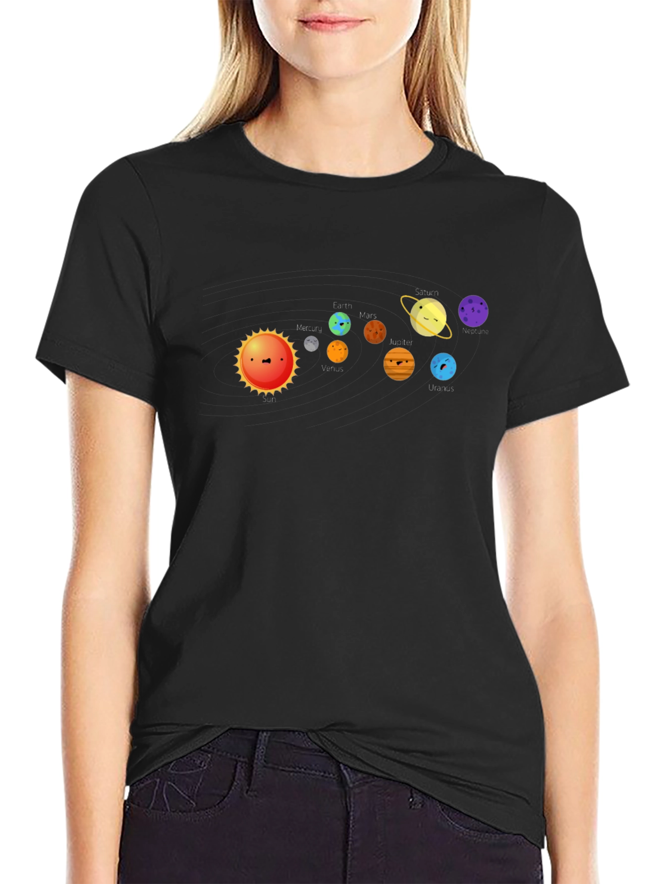 Solar System T-Shirt - Cute Planets Graphic Tee