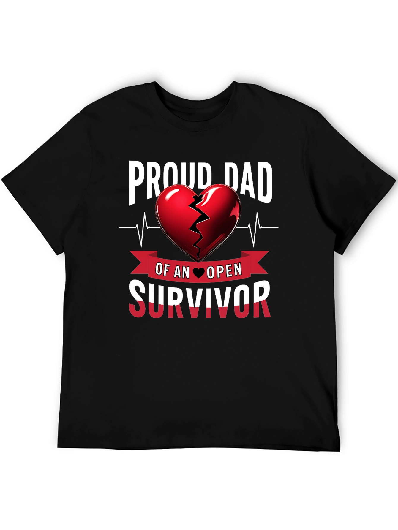 Proud Dad Heart Survivor Tee