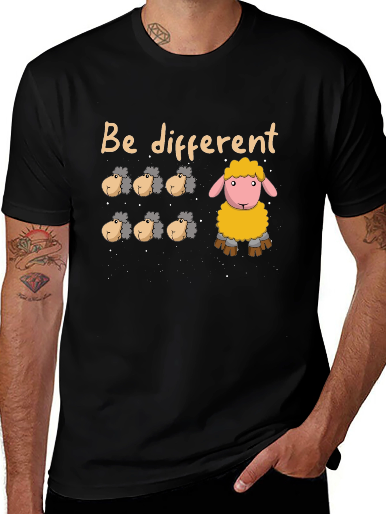 Be Different Sheep Graphic Tee - Unique Fashion Statement