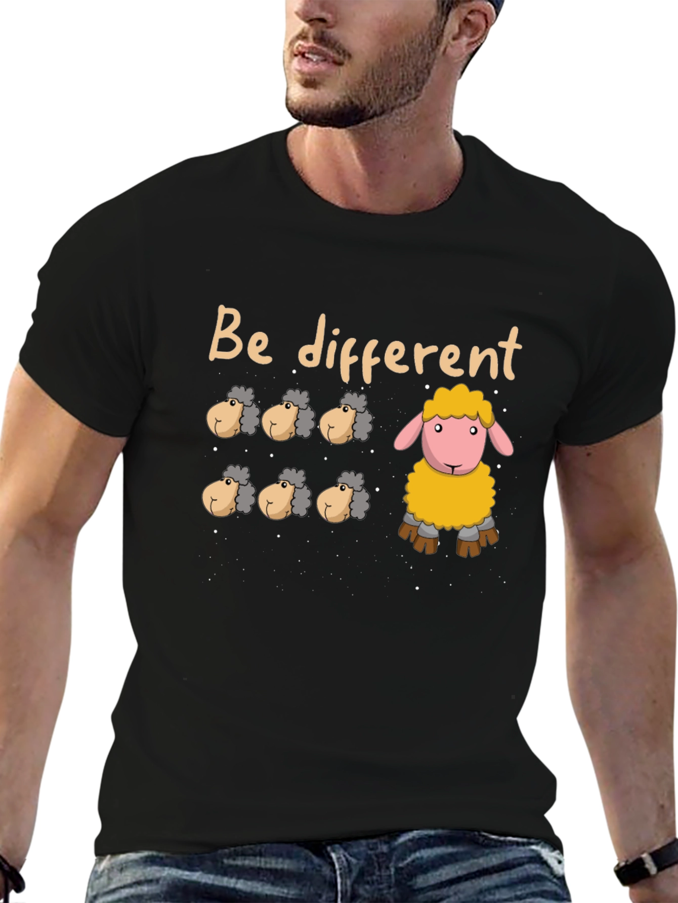 Be Different Sheep Graphic Tee - Unique Fashion Statement