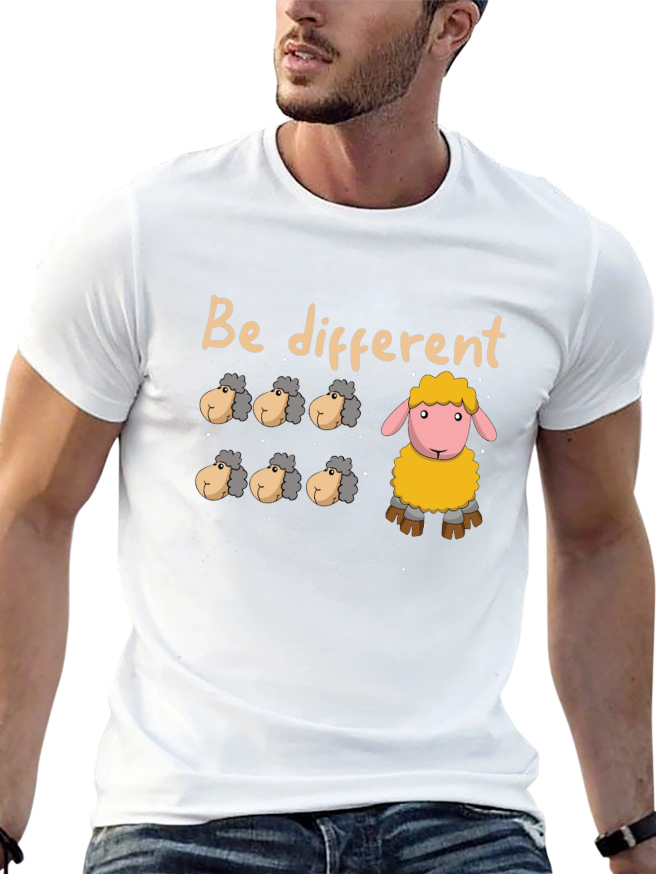 Be Different Sheep Graphic Tee - Unique Fashion Statement