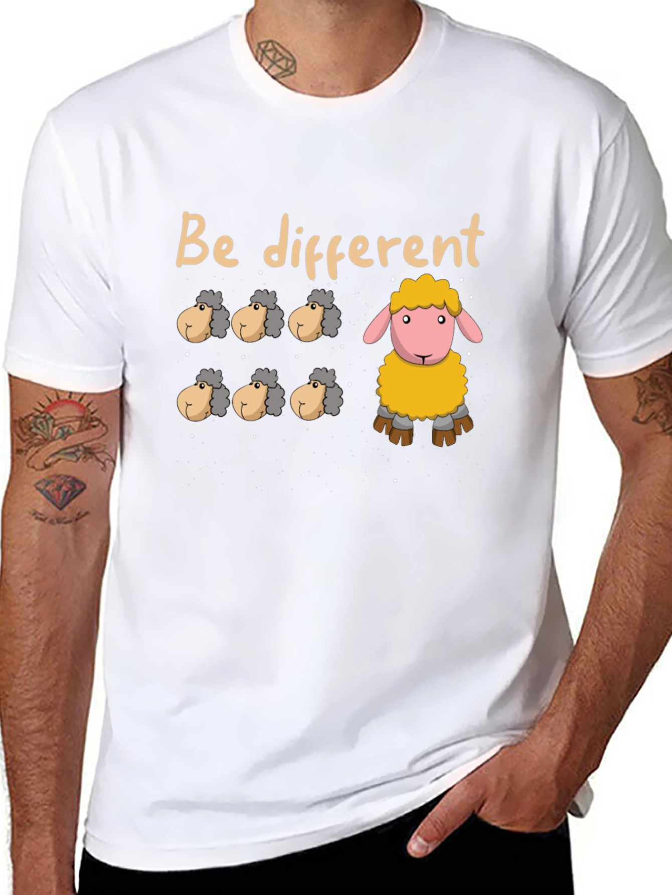 Be Different Sheep Graphic Tee - Unique Fashion Statement