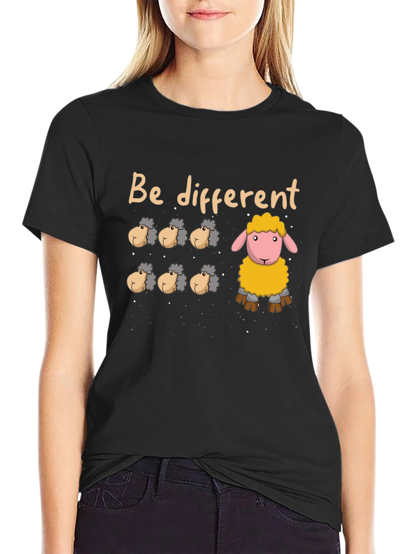 Be Different Sheep Graphic Tee - Unique Fashion Statement