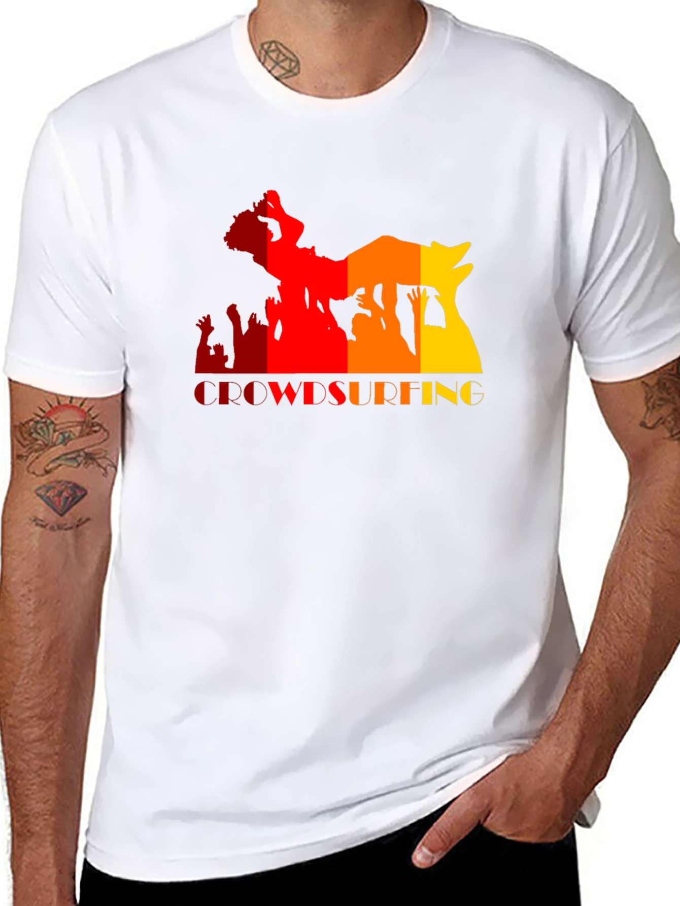 Crowdsurfing Graphic Black T-Shirt