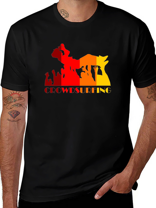 Crowdsurfing Graphic Black T-Shirt