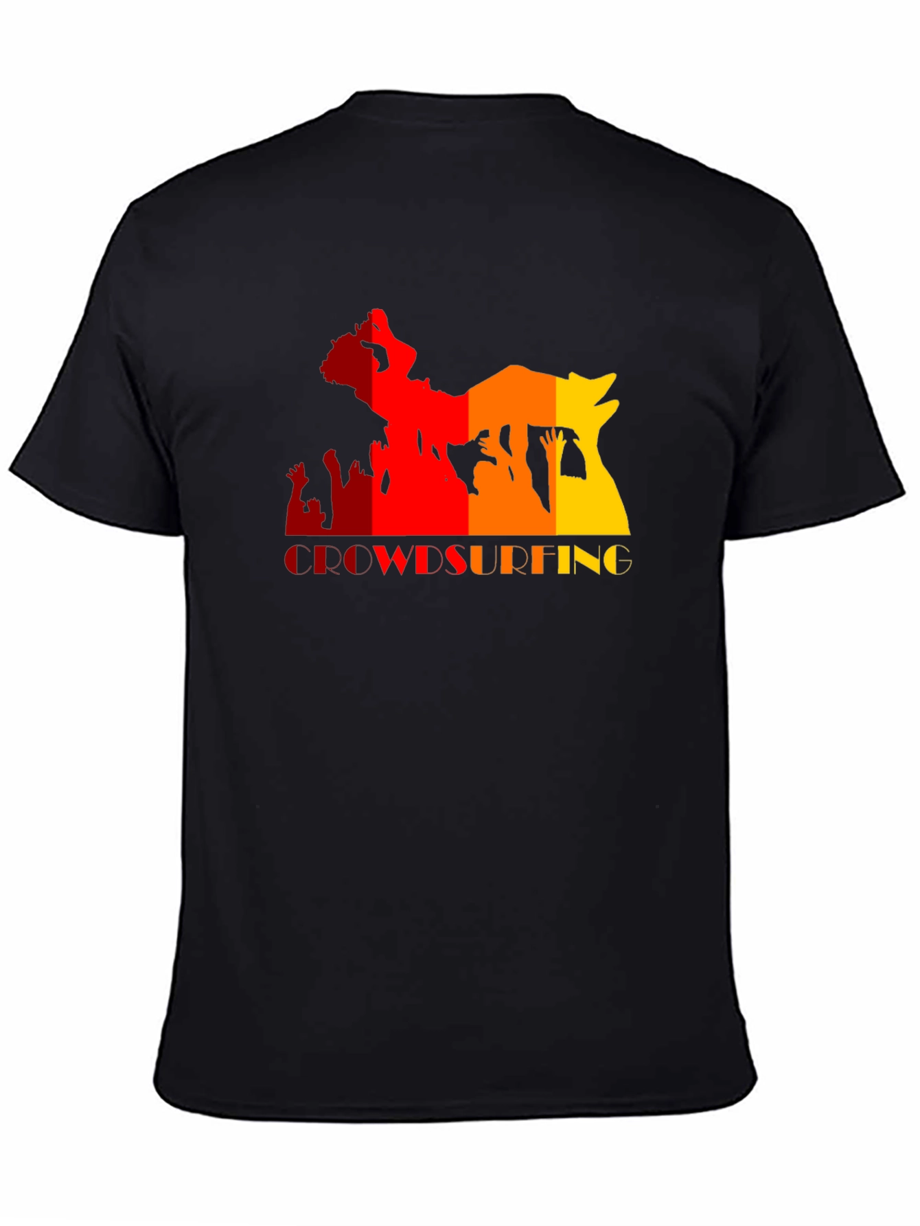 Crowdsurfing Graphic Black T-Shirt