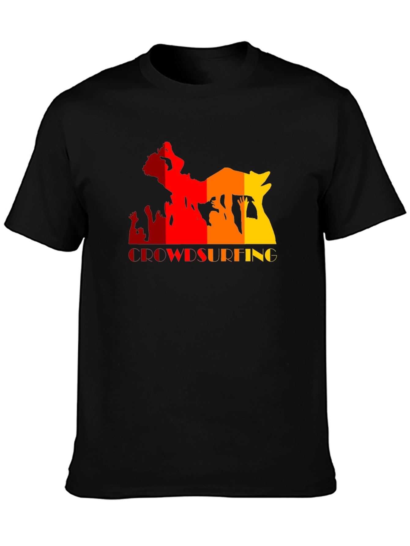 Crowdsurfing Graphic Black T-Shirt