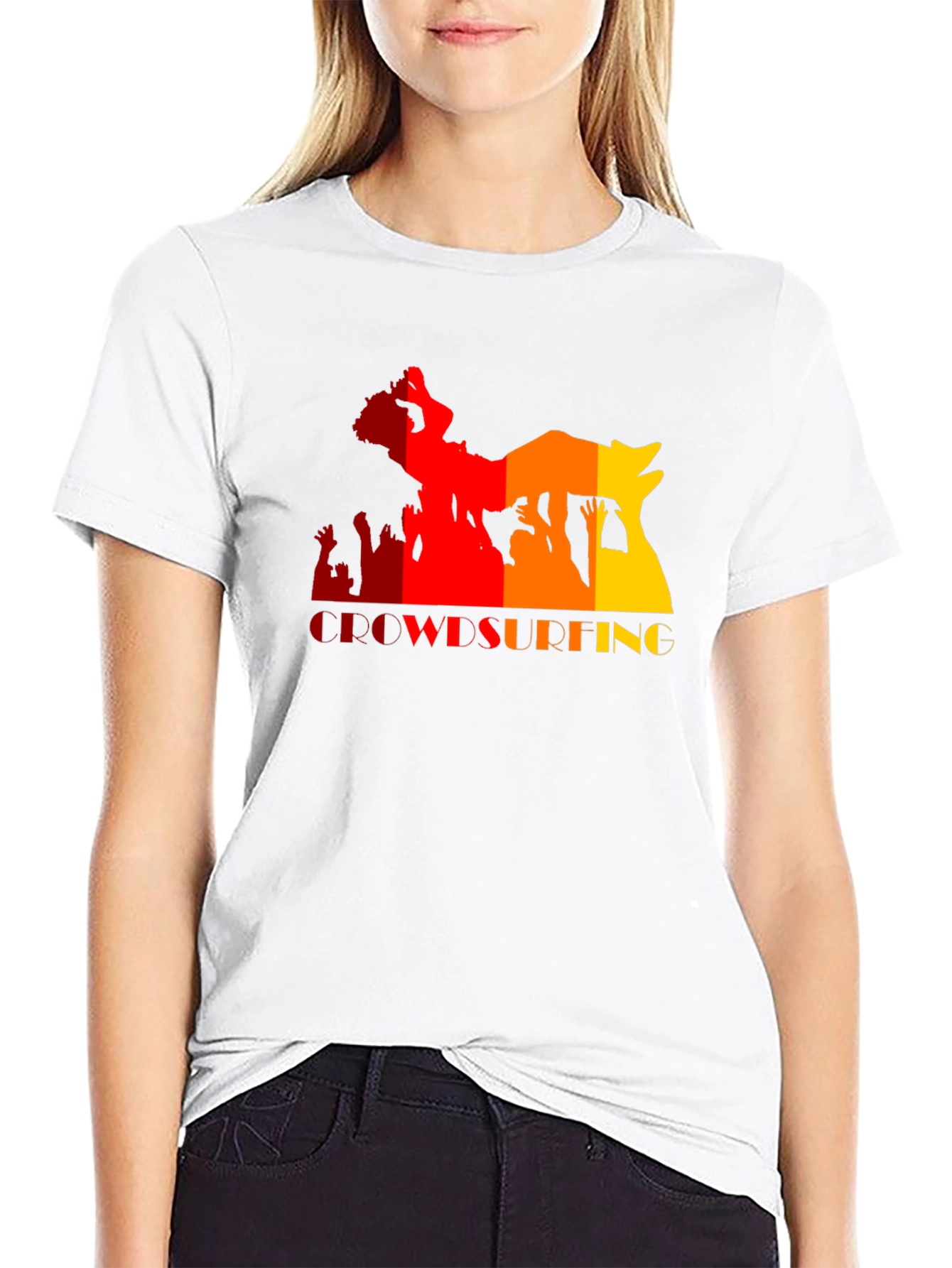 Crowdsurfing Graphic Black T-Shirt