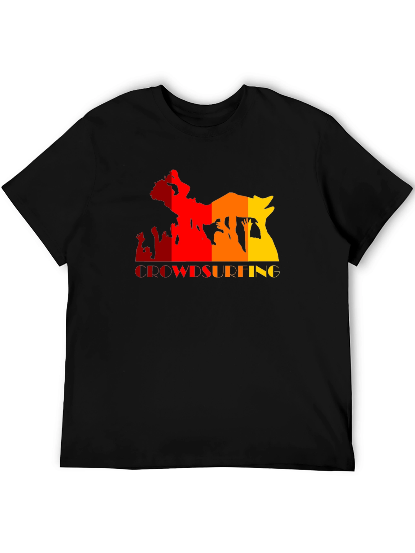Crowdsurfing Graphic Black T-Shirt