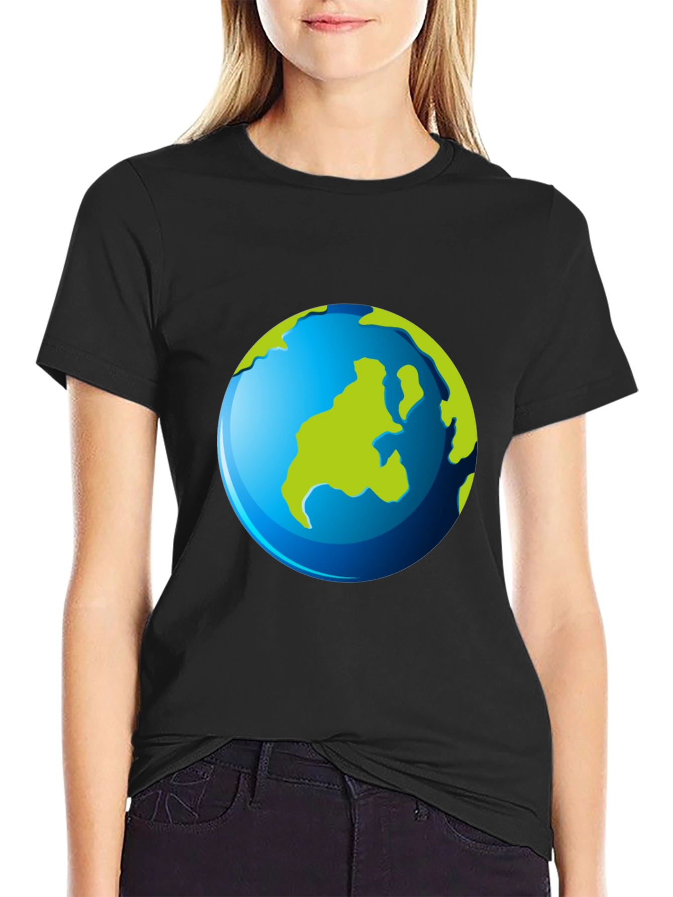 Earth Graphic Black T-Shirt - Global Design