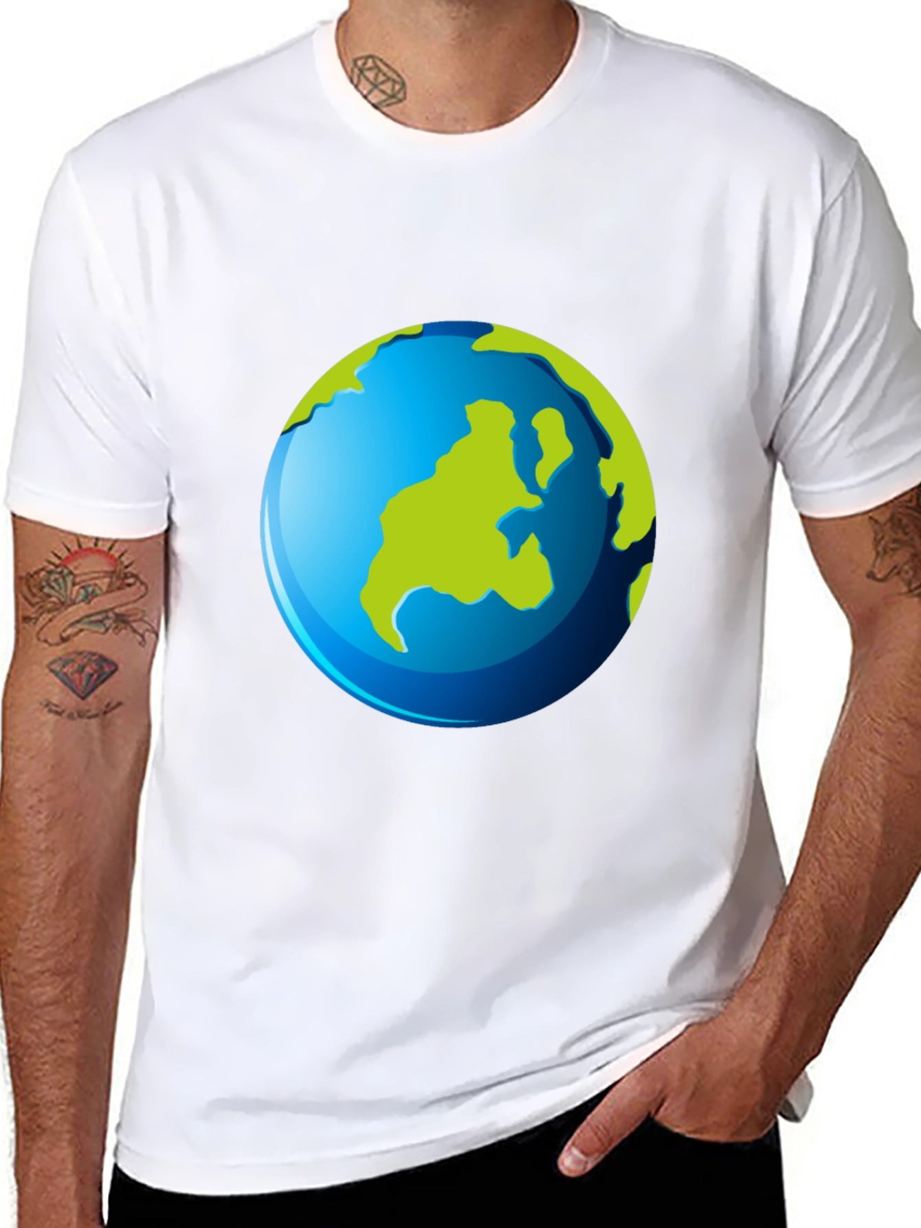 Earth Graphic Black T-Shirt - Global Design