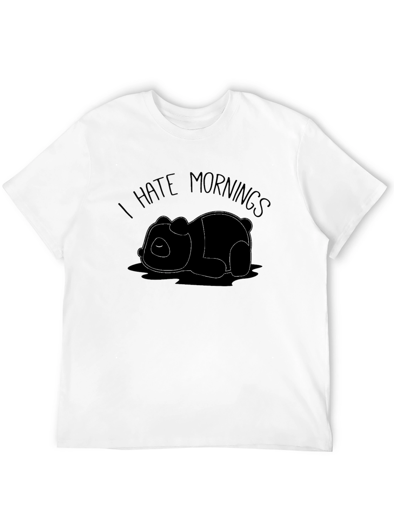 I Hate Mornings Panda Graphic T-Shirt