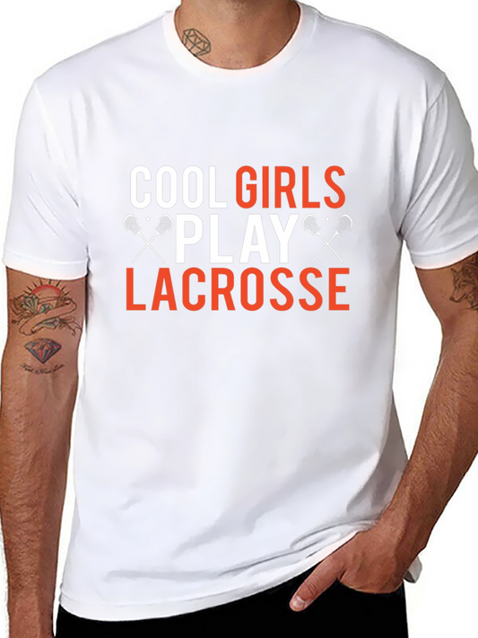 Cool Girls Play Lacrosse Black T-Shirt