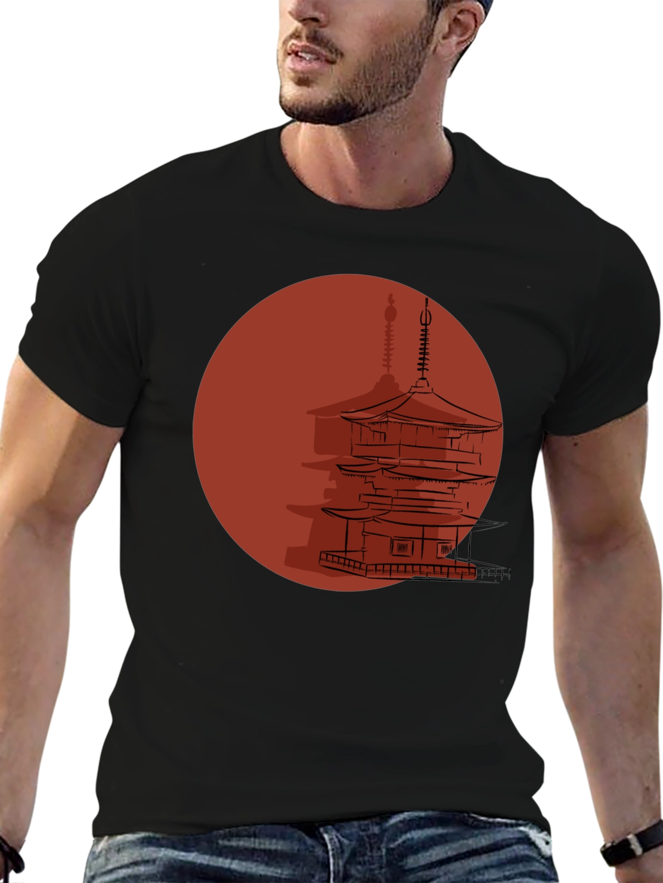 Japanese Pagoda Graphic T-Shirt