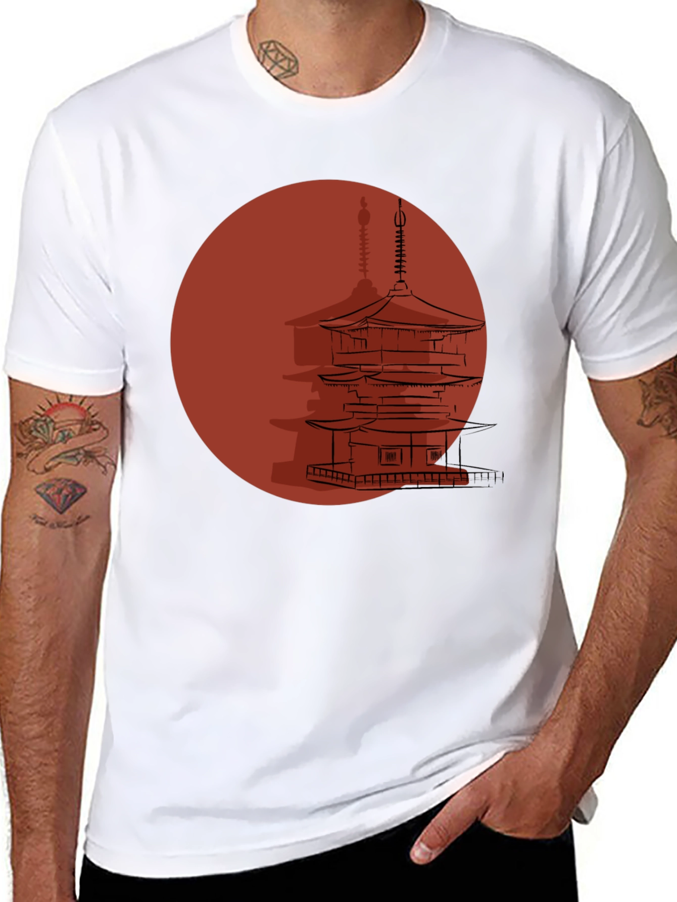Japanese Pagoda Graphic T-Shirt