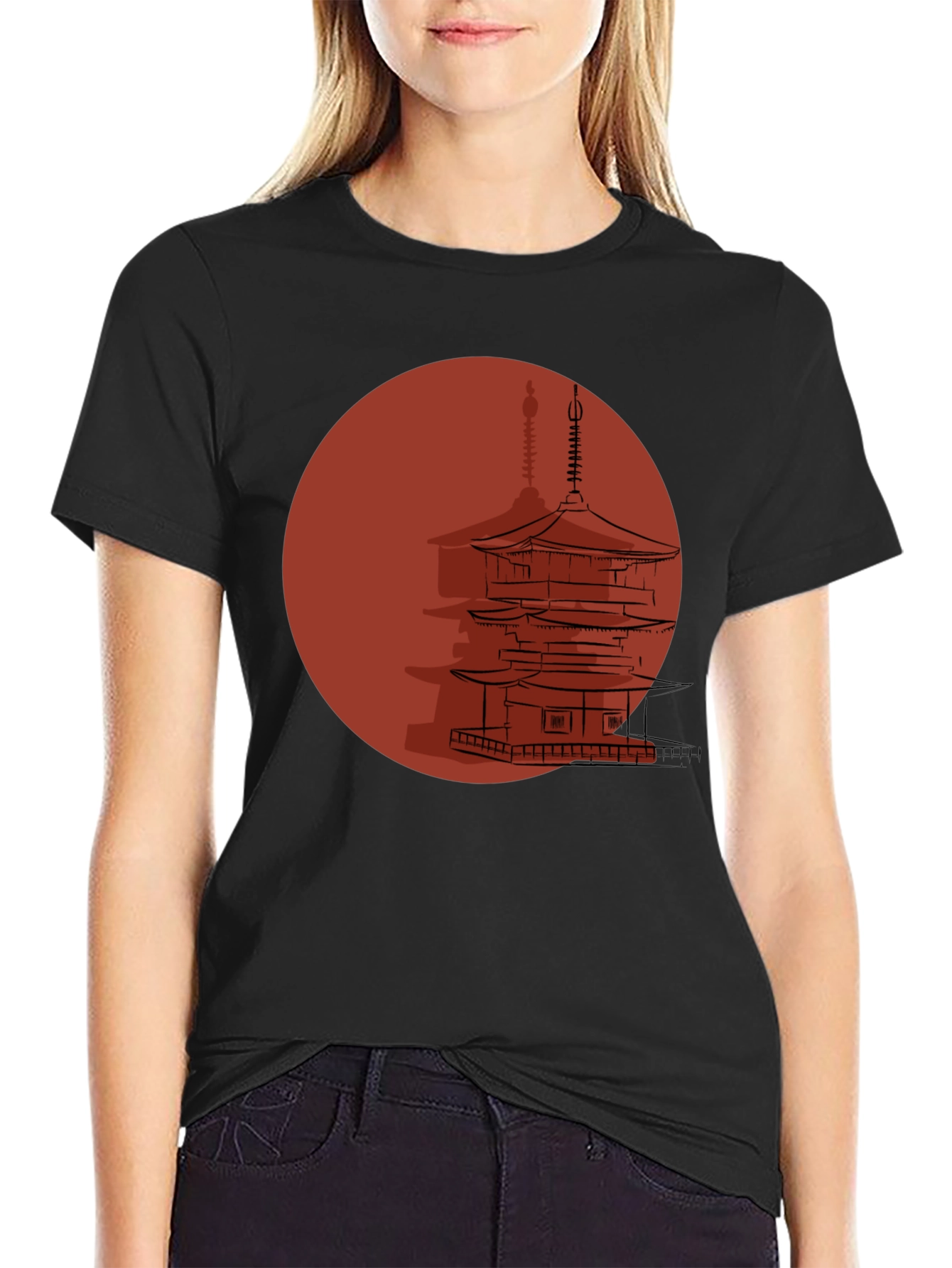 Japanese Pagoda Graphic T-Shirt