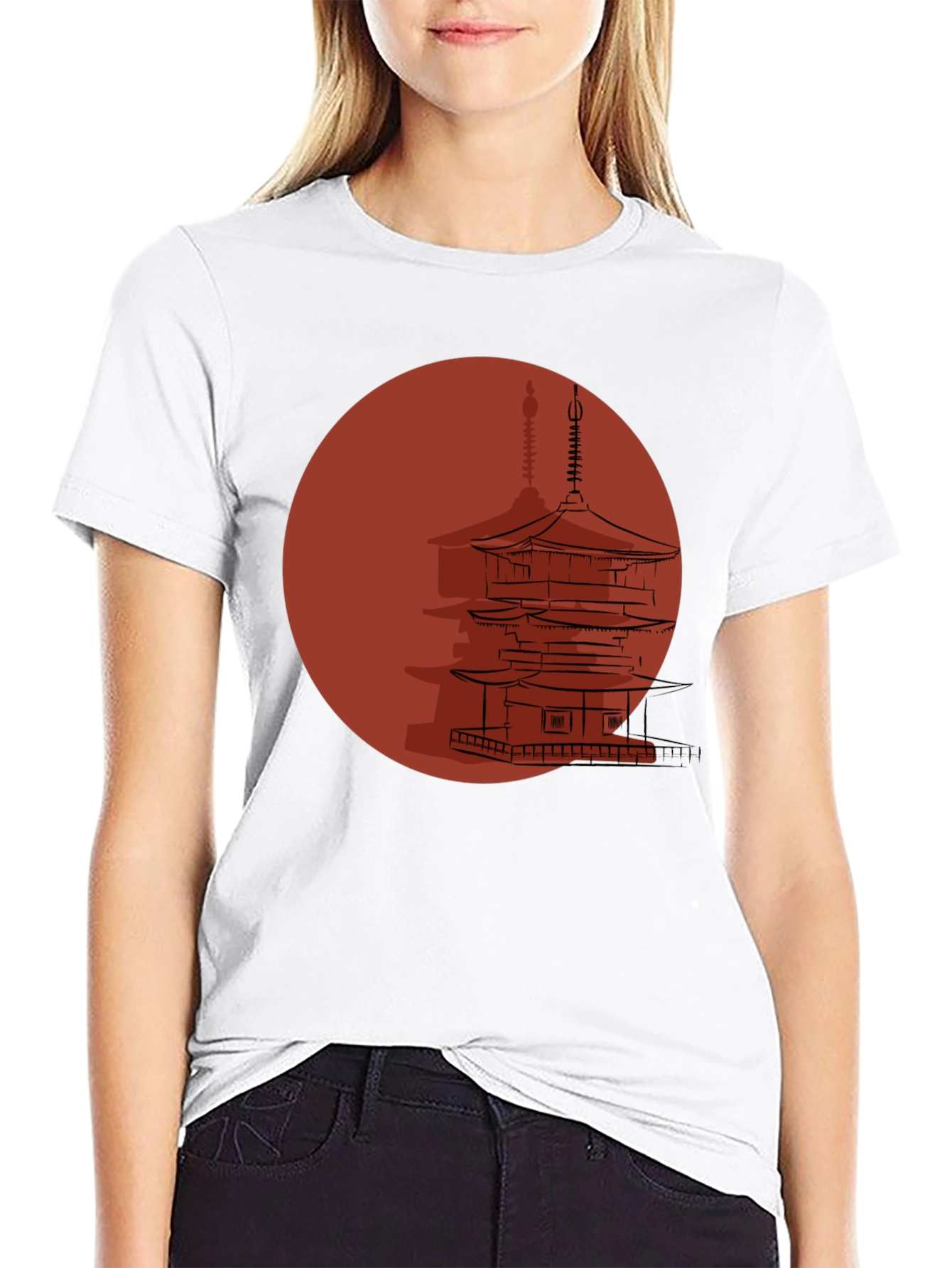 Japanese Pagoda Graphic T-Shirt
