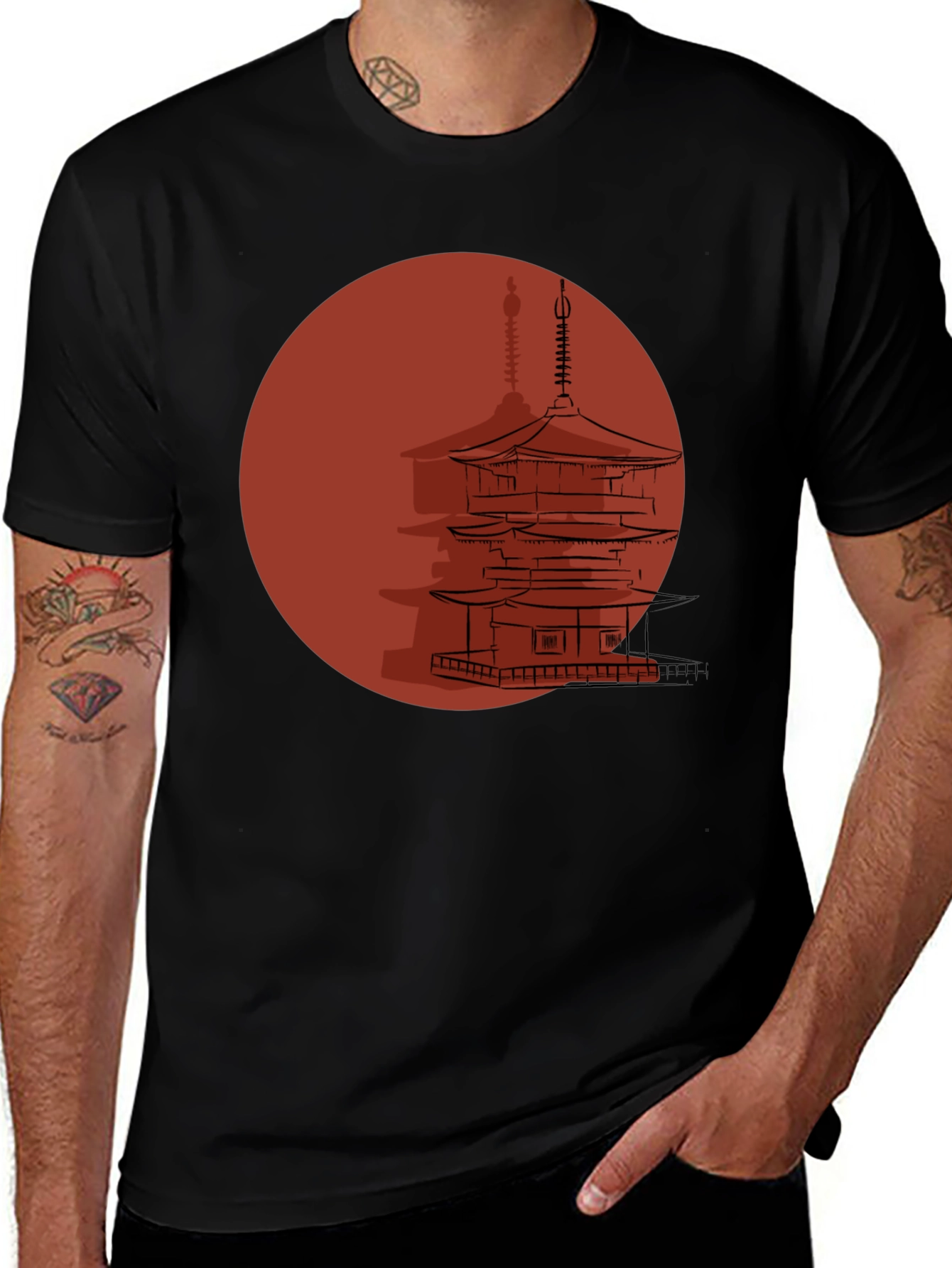 Japanese Pagoda Graphic T-Shirt