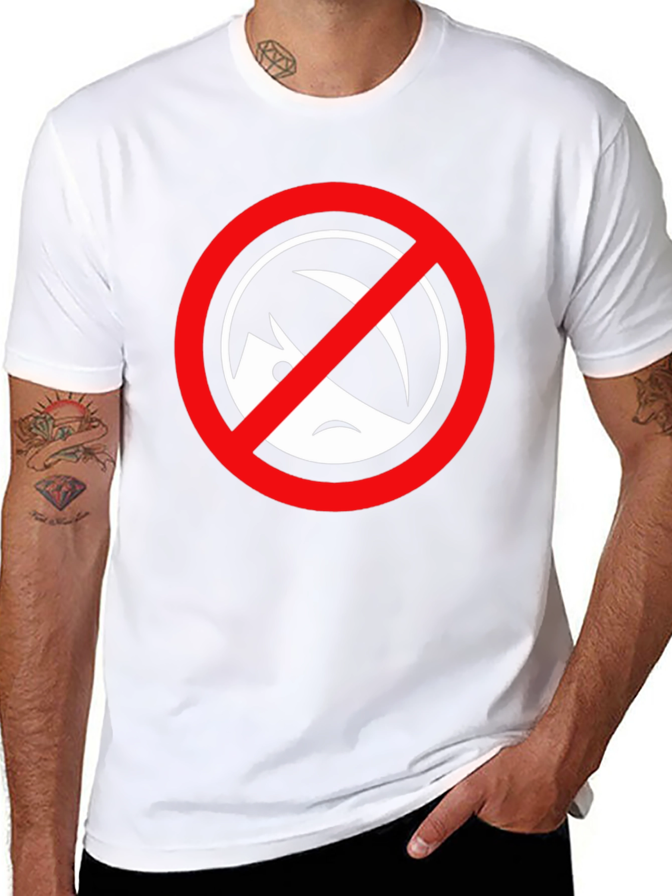 Black T-Shirt with Circle/Slash Graphic