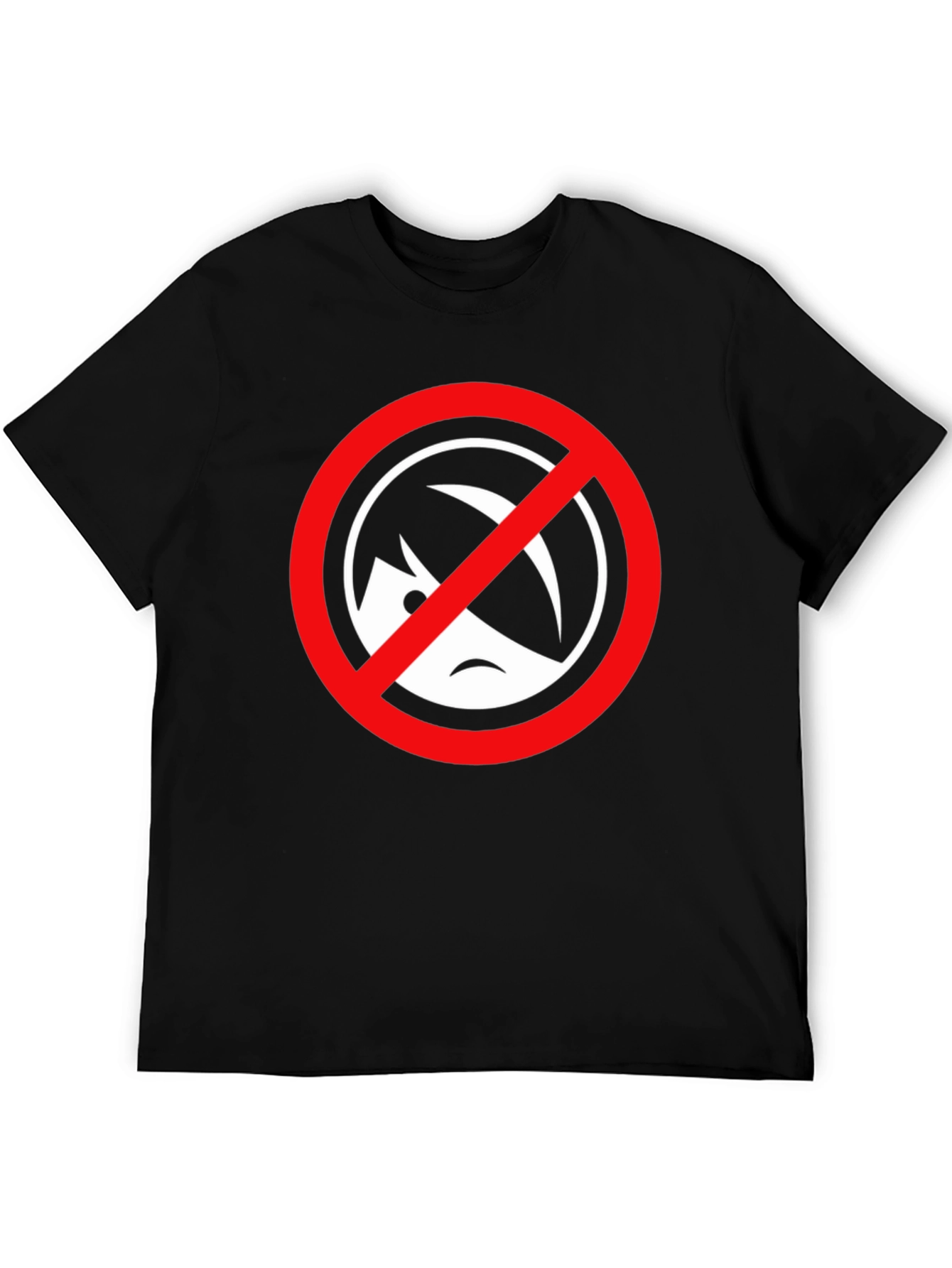 Black T-Shirt with Circle/Slash Graphic