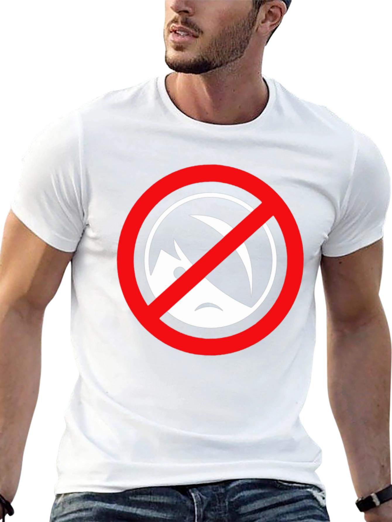 Black T-Shirt with Circle/Slash Graphic