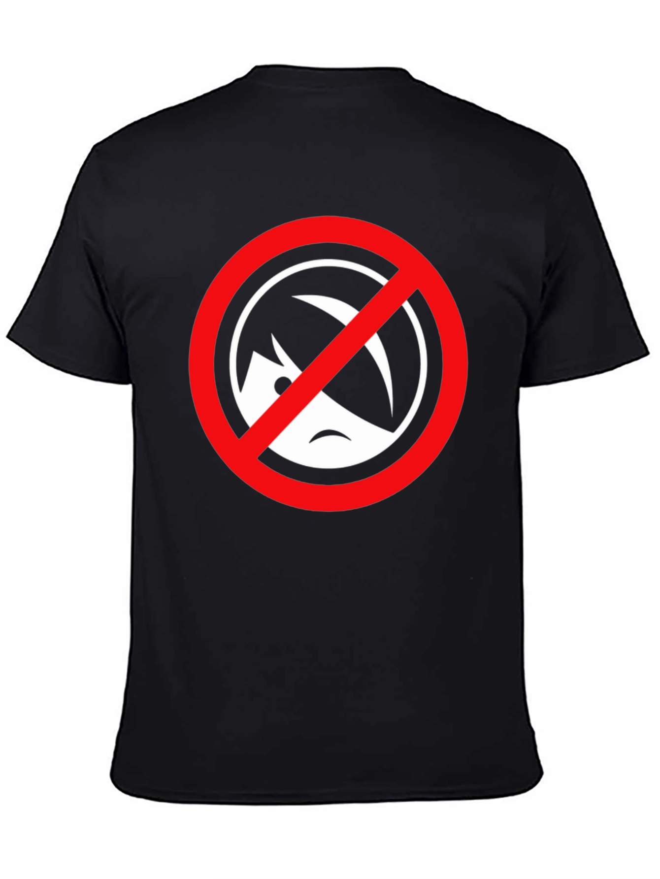 Black T-Shirt with Circle/Slash Graphic