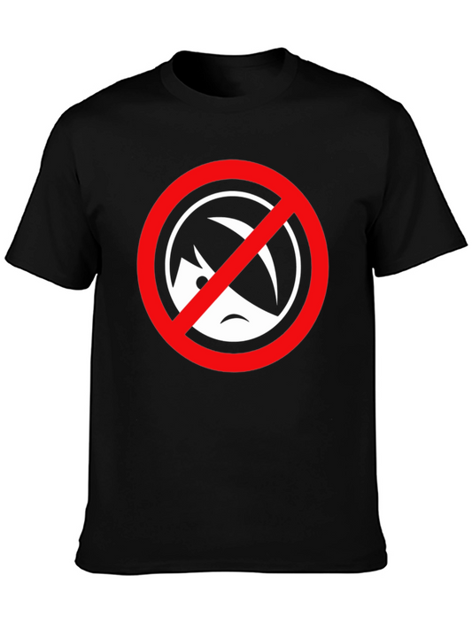 Black T-Shirt with Circle/Slash Graphic